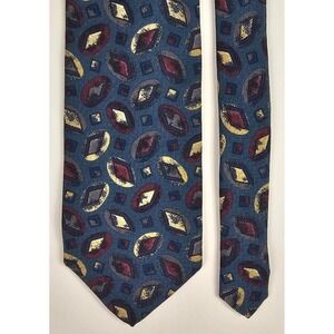 Vintage Robert Talbott Studio Carmel Valley Tie Finest Silk Italy Blue Geometric